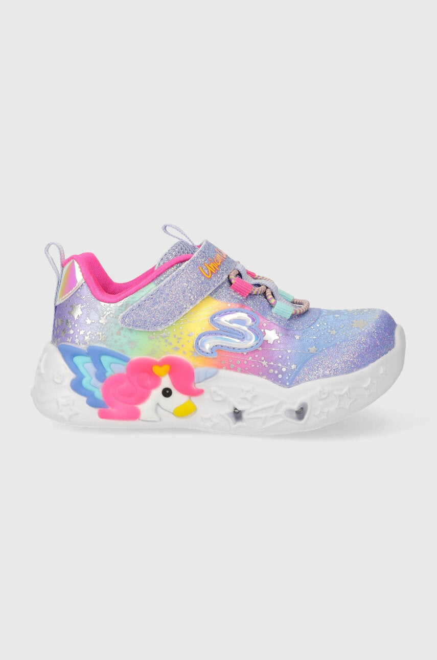 Otroške superge Skechers UNICORN CHARMER TWILIGHT DREAM vijolična barva