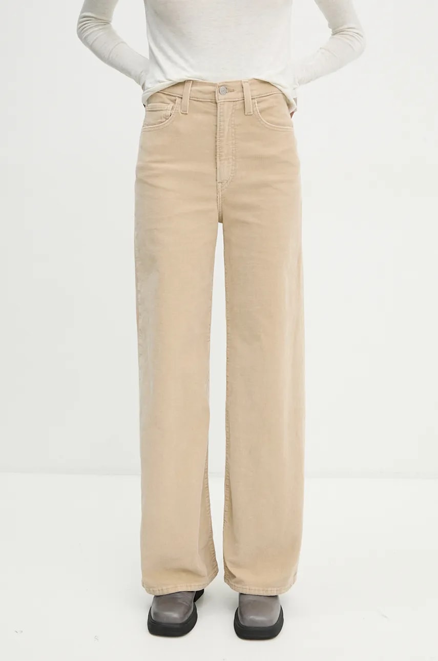 Traperice Levi's RIBCAGE WIDE LEG boja: bež A6081
