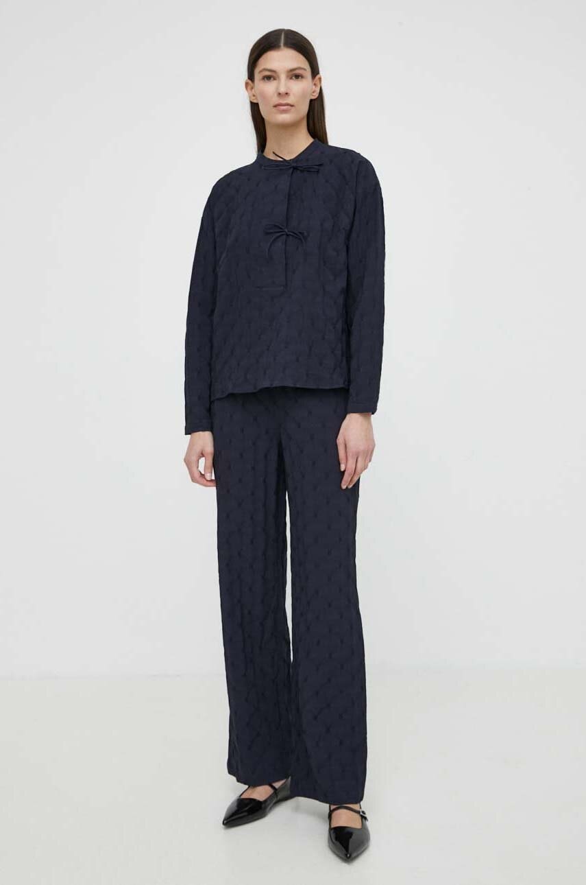 Hlače Résumé AshleyRS Pant ženske, mornarsko modra barva, 20691128