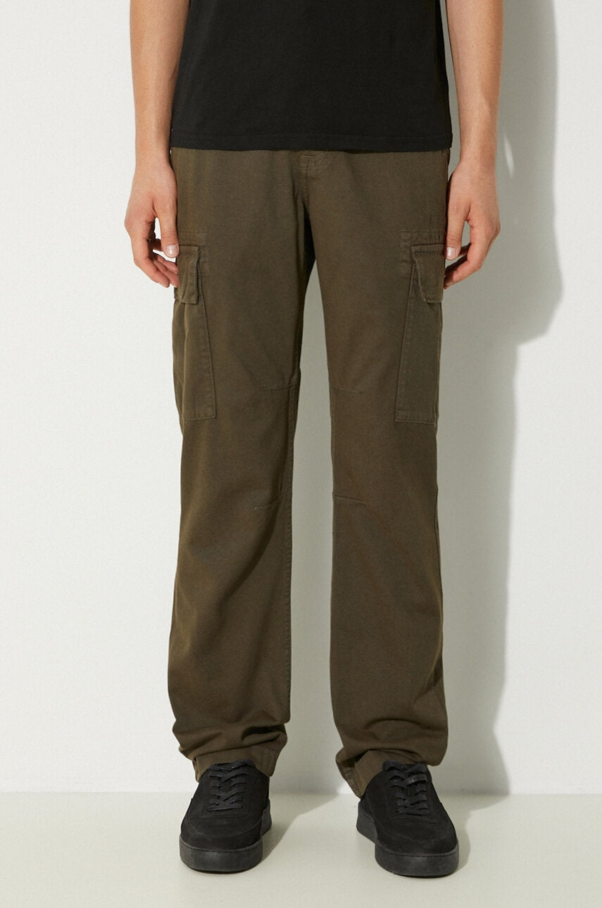 Bombažne hlače Alpha Industries Agent Pant zelena barva, 158205