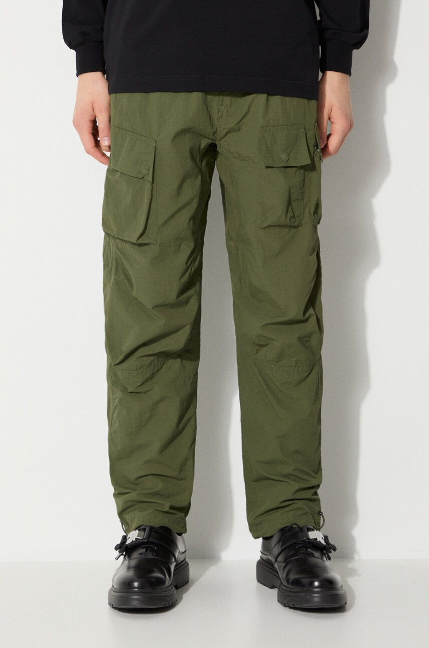 Hlače Maharishi Veg Dyed Cargo Track Pants Japanese za muškarce, boja: zelena, ravni kroj, 5040.OLIVE