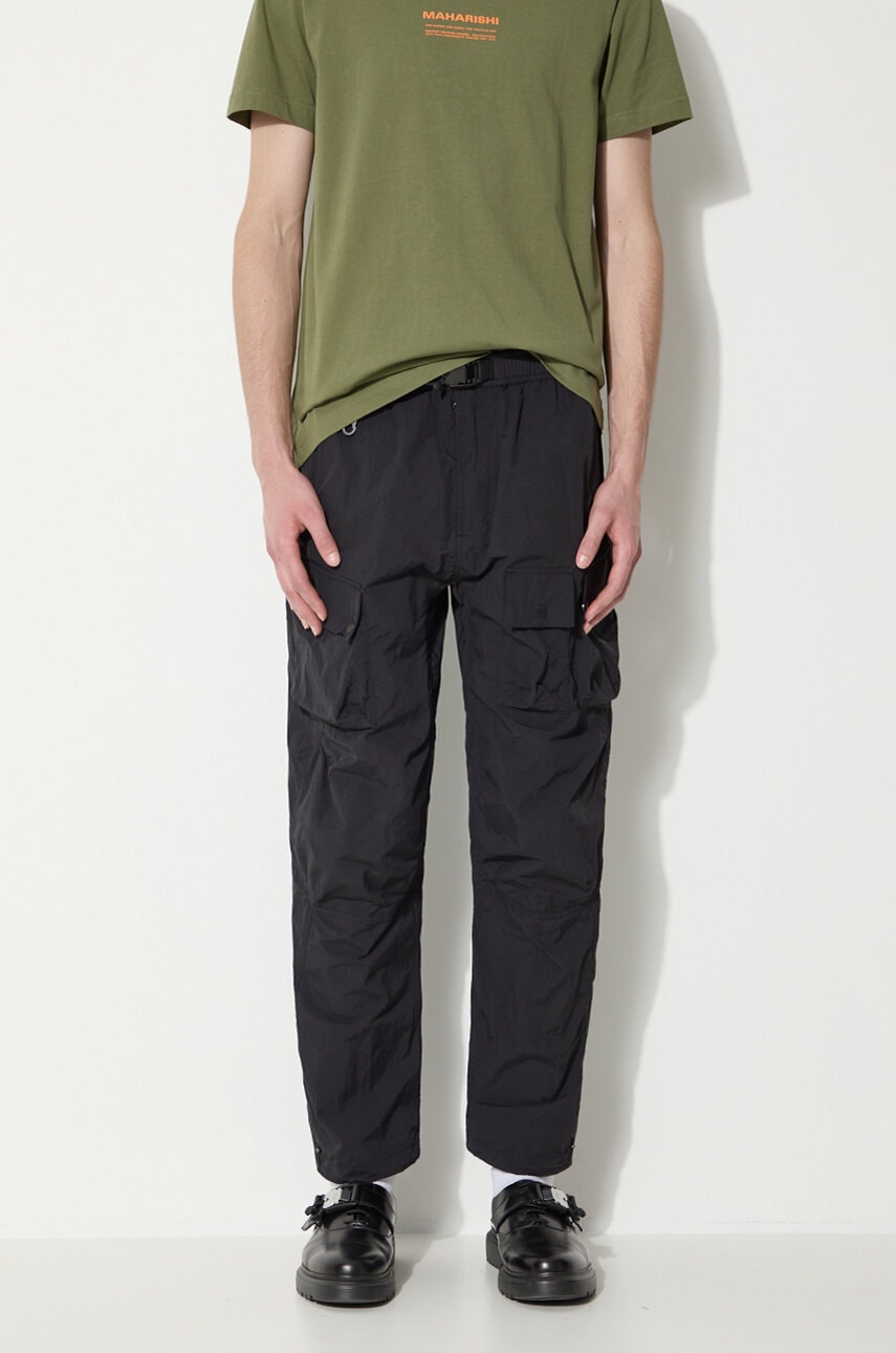 Hlače Maharishi Veg Dyed Cargo Track Pants Japanese za muškarce, boja: crna, cargo kroj, 5040.BLACK