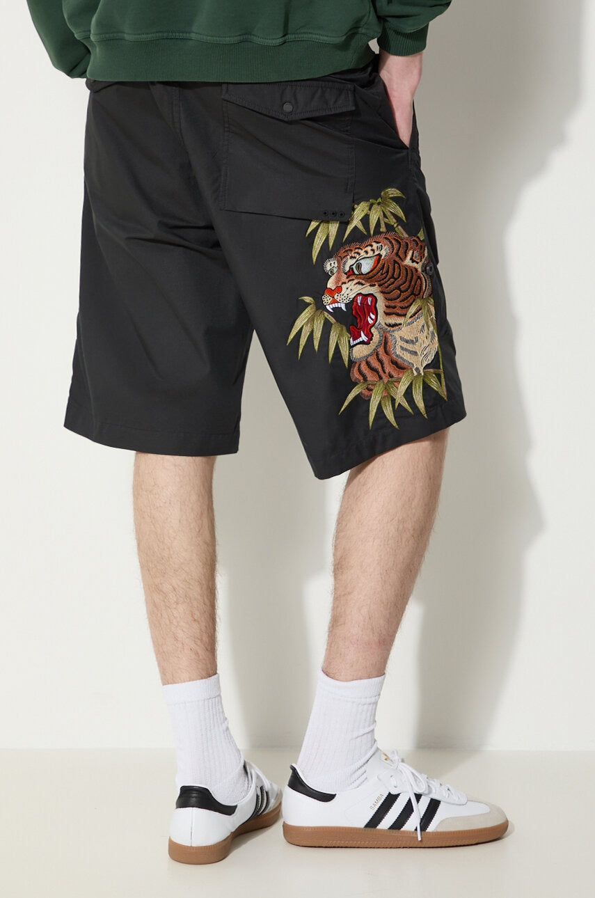 Kratke hlače Maharishi Maha Tiger Loose Snoshorts za muškarce, boja: crna, 5099.BLACK