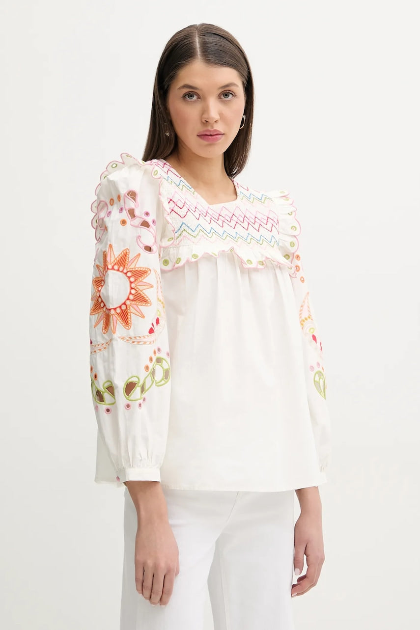 Majica Never Fully Dressed ženska, bela barva, NFDTO1504