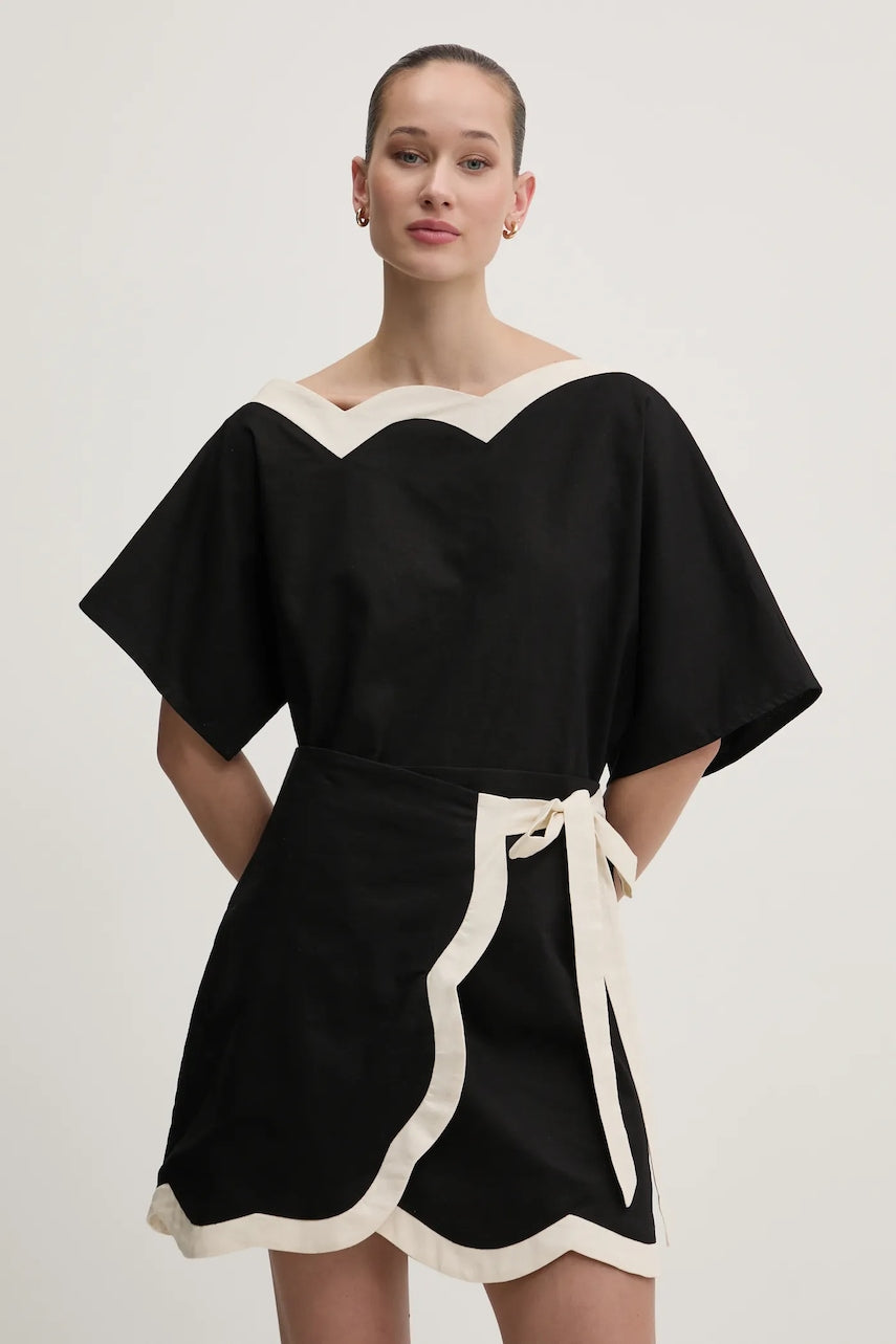 Bluza s primesjo lana Never Fully Dressed črna barva, NFDTO1643