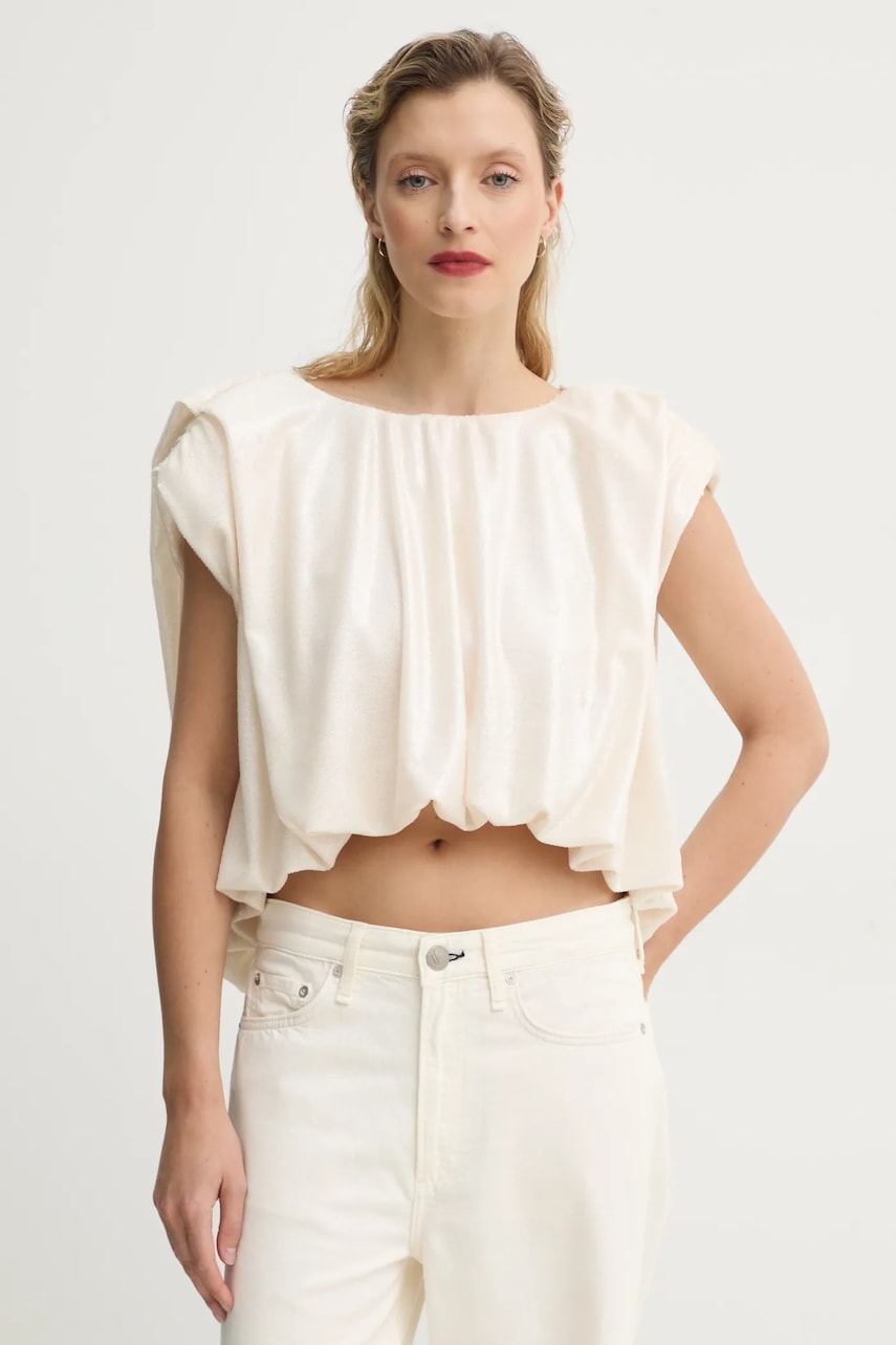 Bluza MMC STUDIO za žene, boja: bež, s aplikacijom, BLINK.TOP