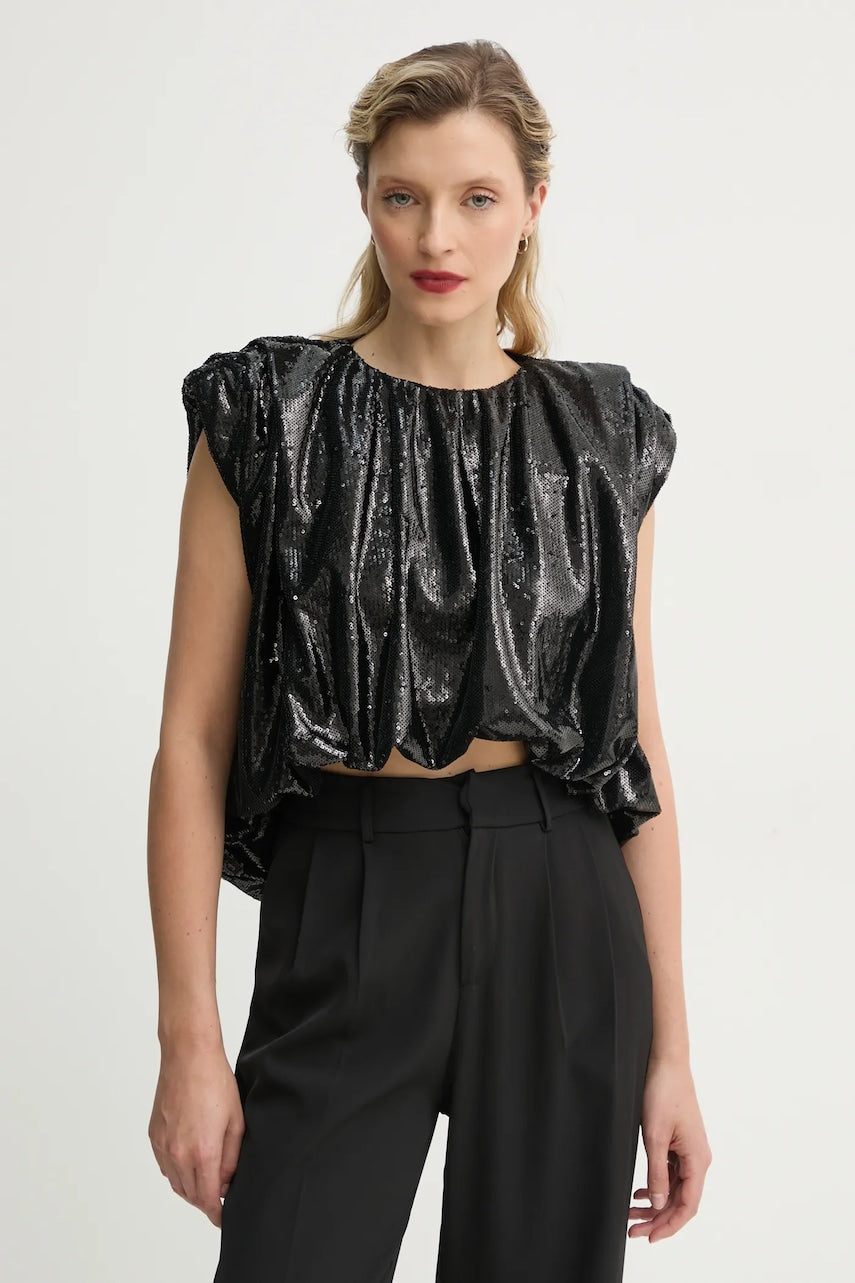 Bluza MMC STUDIO za žene, boja: crna, s aplikacijom, BLINK.TOP