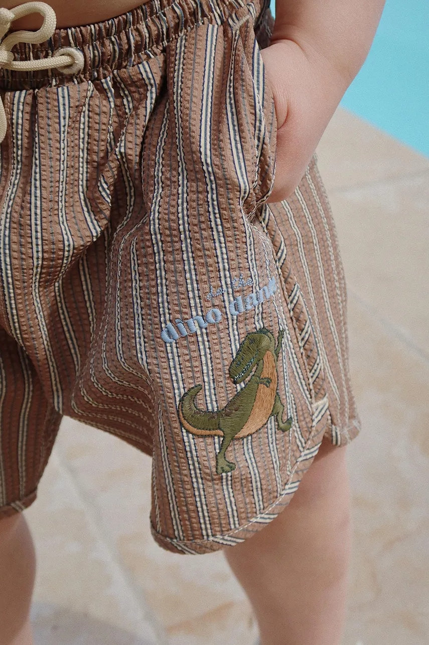 Otroške kopalne kratke hlače Konges Sløjd SEER ASNOU SWIMSHORT GRS rjava barva, KS102498