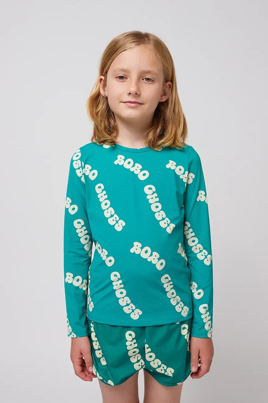 Dječja majica dugih rukava za kupanje Bobo Choses Wavy boja: tirkizna, 125AC111