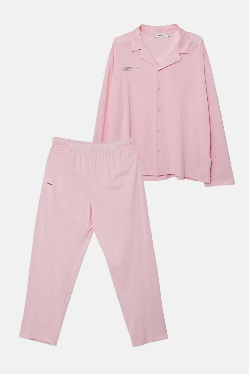 Pamučna pidžama Pangaia za žene, boja: ružičasta, pamučne, 10002462