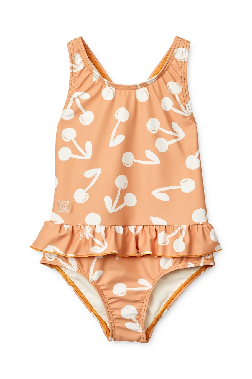 Enodelne otroške kopalke Liewood Amara Printed Swimsuit oranžna barva, LW19983