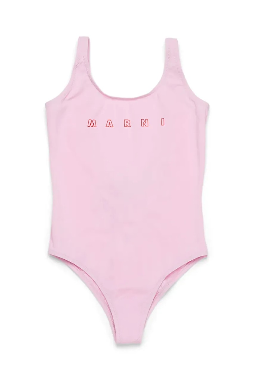 Enodelne otroške kopalke Marni MM20F SWIMSUIT roza barva, M01350