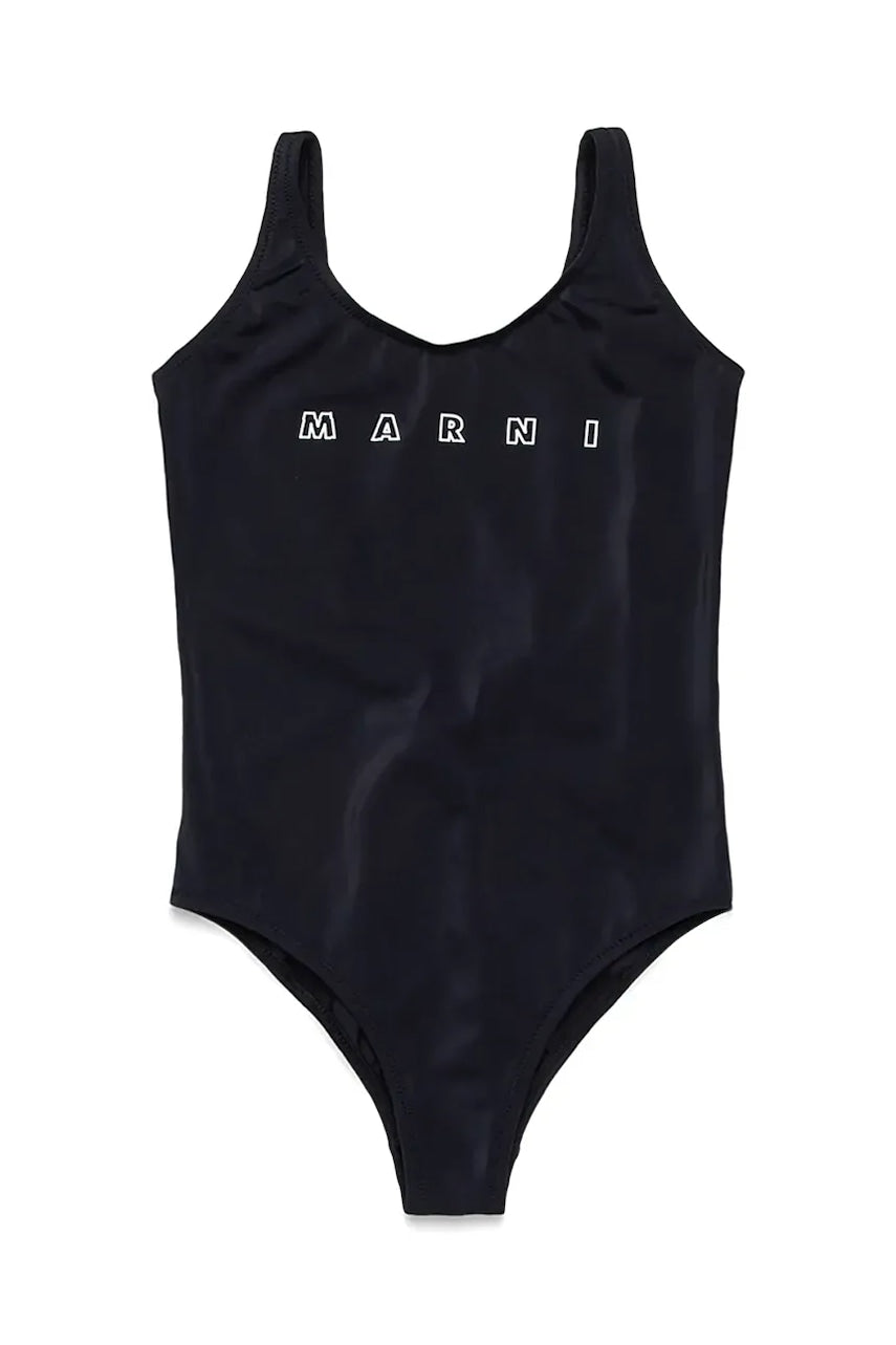 Enodelne otroške kopalke Marni MM20F SWIMSUIT črna barva, M01350