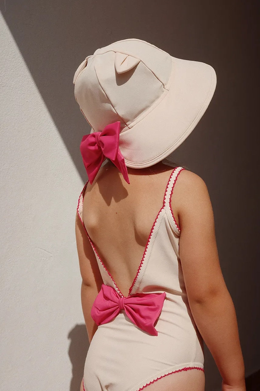 Enodelne otroške kopalke Konges Sløjd KITTY SWIMSUIT GRS bež barva, KS103274