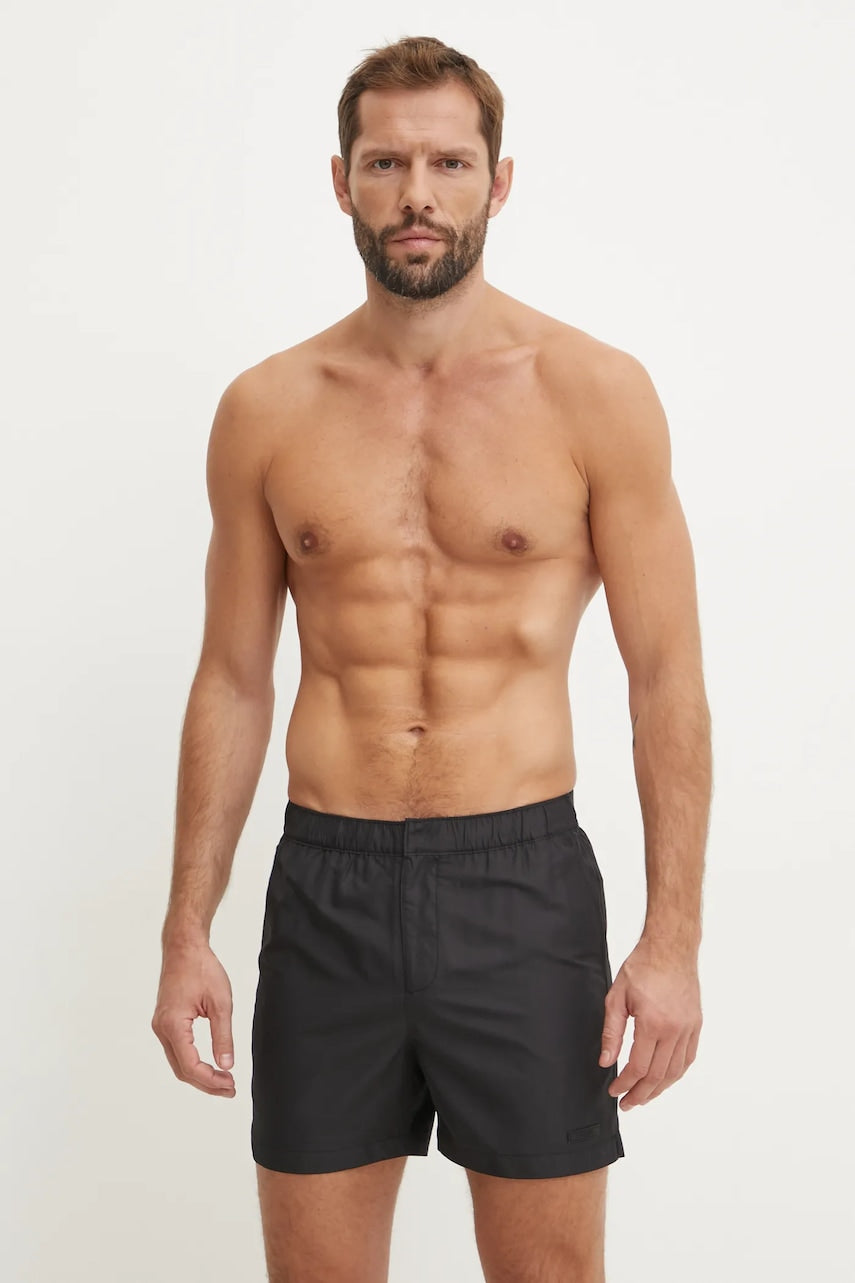 Kratke hlače za kupanje Calvin Klein boja: crna, KM0KM01084