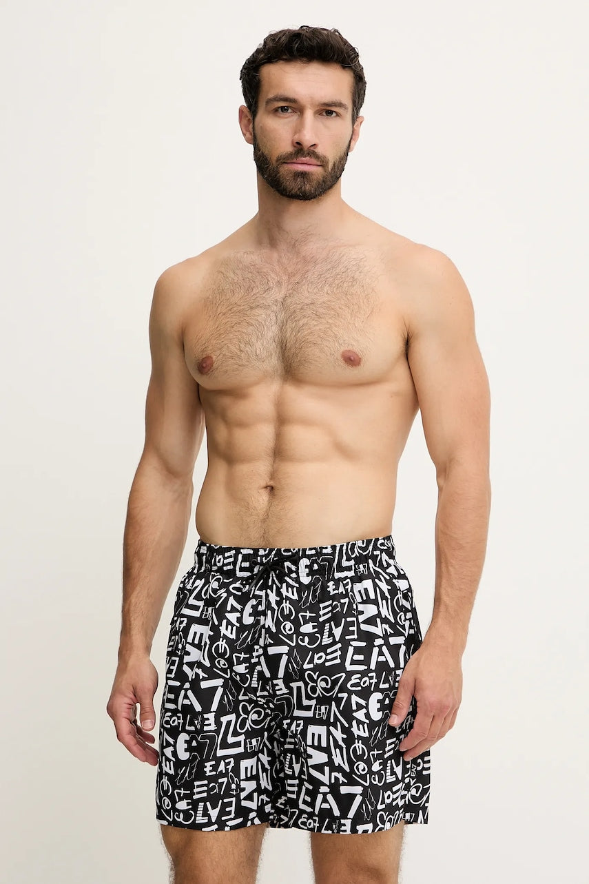 Kratke hlače za kupanje EA7 Emporio Armani boja: crna, AF13069.7M000520