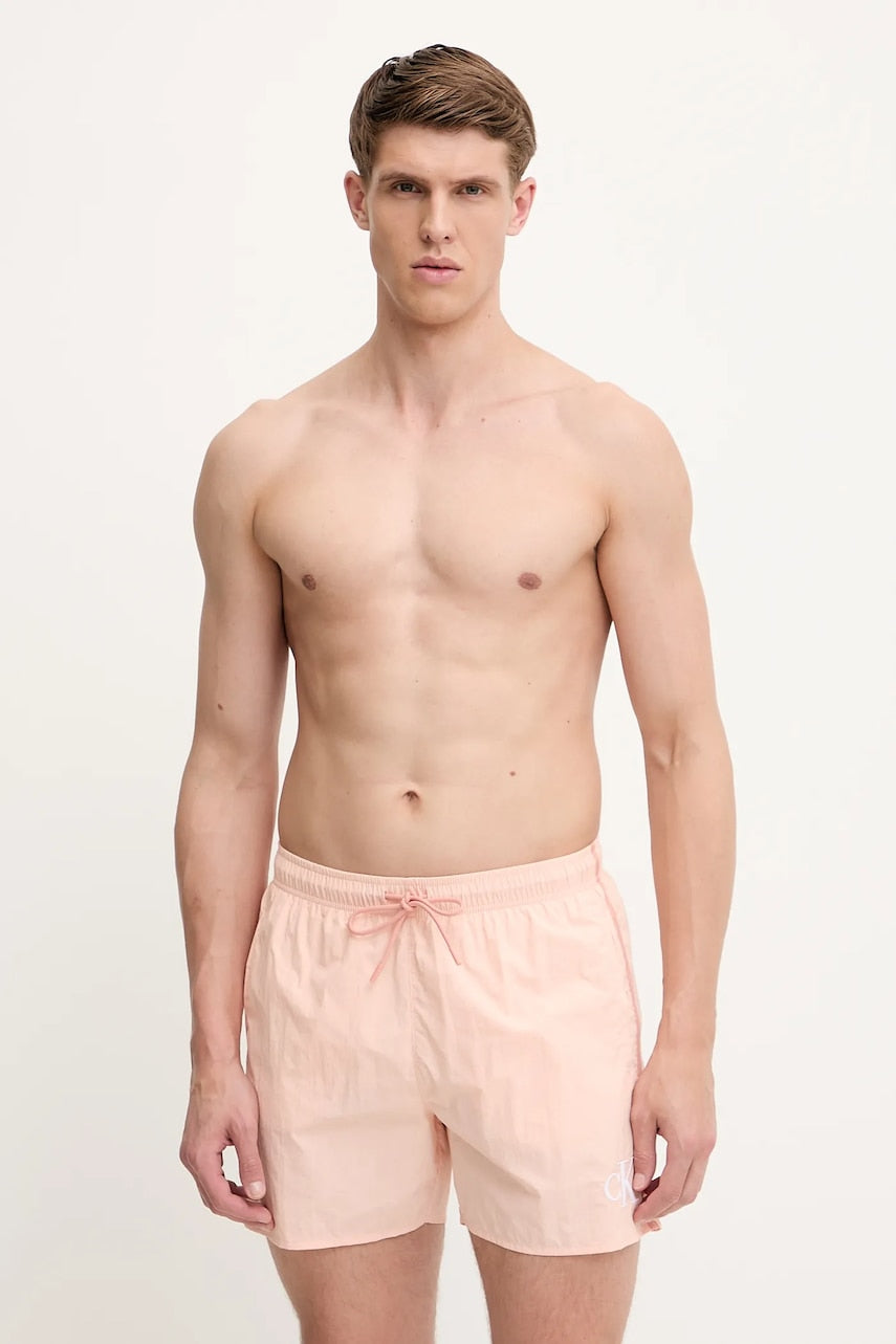 Kratke hlače za kupanje Calvin Klein boja: narančasta, KM0KM01102