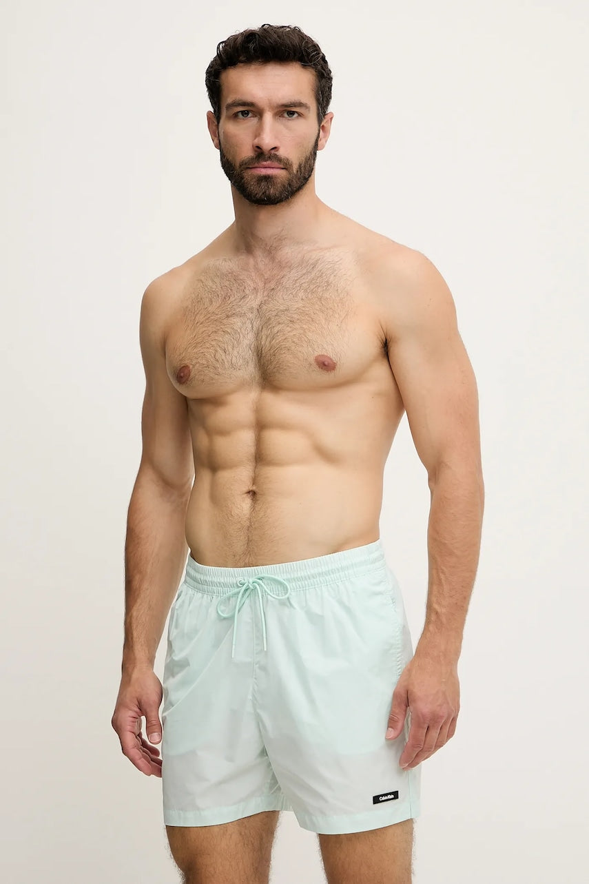 Kratke hlače za kupanje Calvin Klein boja: tirkizna, KM0KM01111