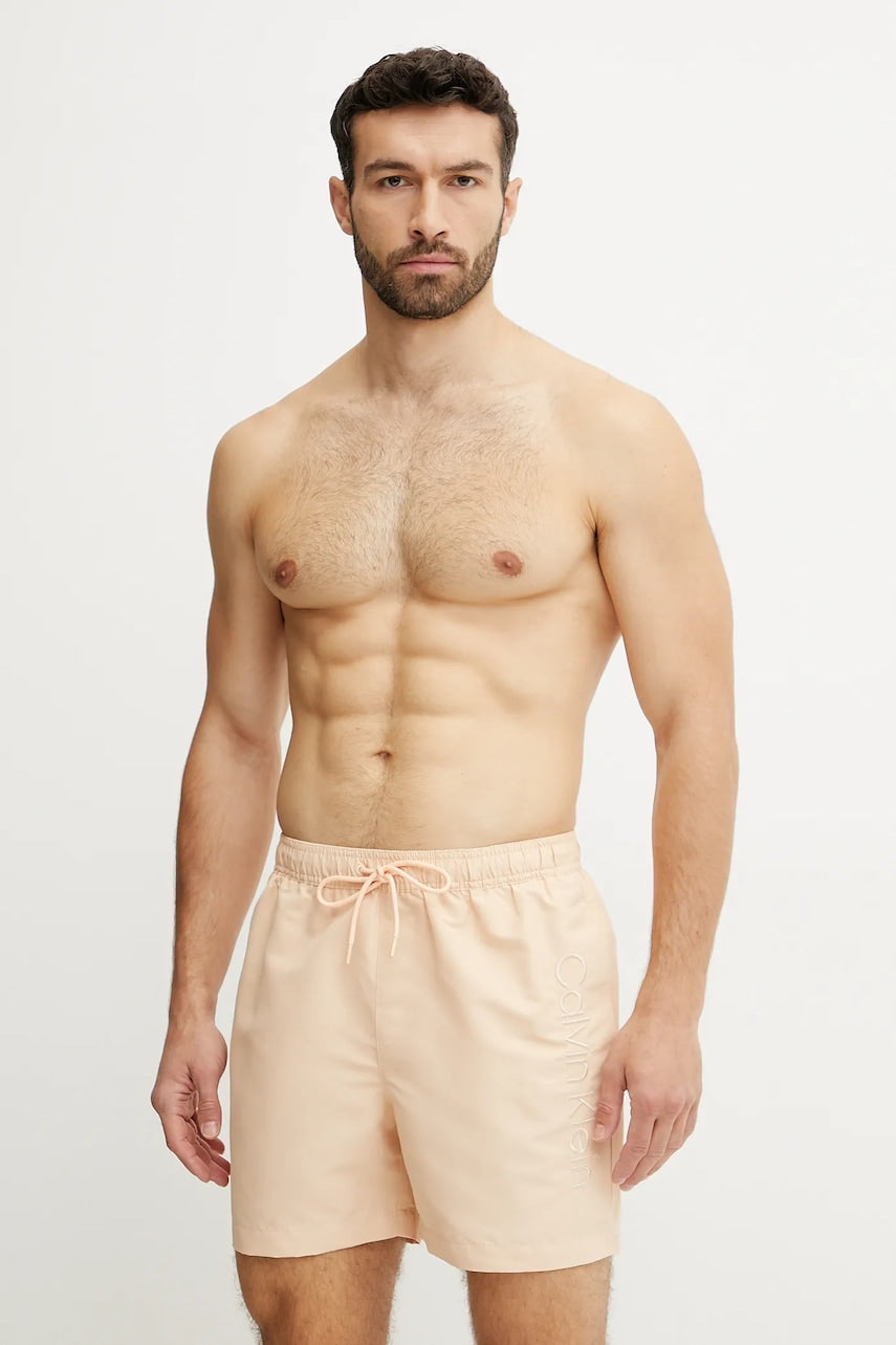 Kratke hlače za kupanje Calvin Klein boja: bež, KM0KM01166