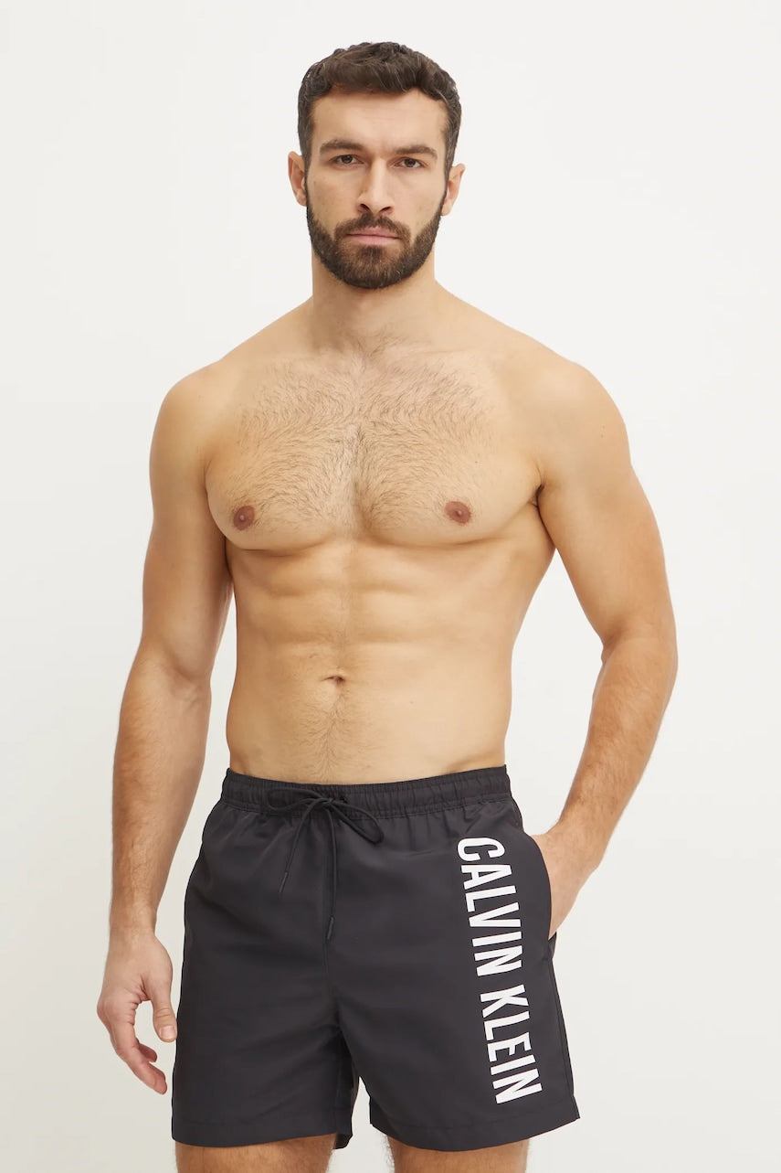 Kratke hlače za kupanje Calvin Klein boja: crna, KM0KM01092