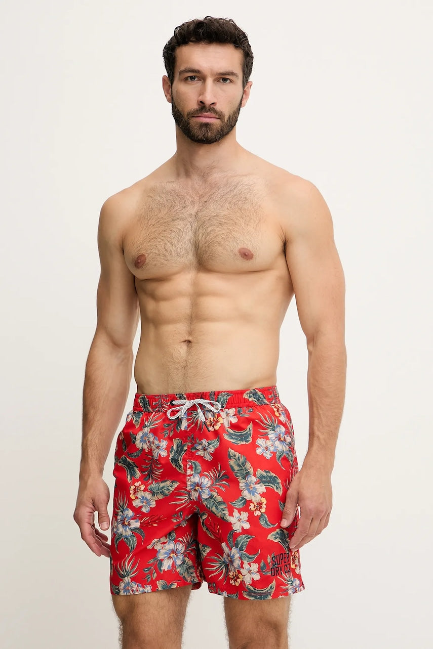Kratke hlače za kupanje Superdry boja: crvena, M3010242A-VOD