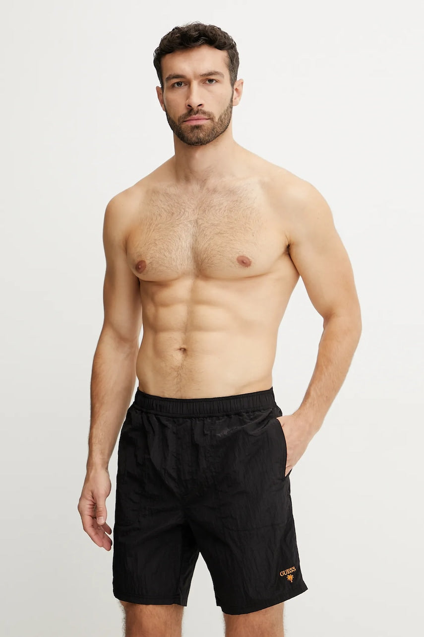 Kratke hlače za kupanje Guess boja: crna, F5GT13 WH1D2