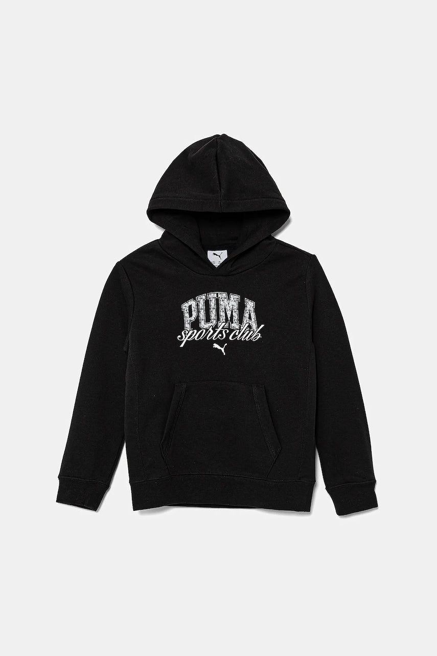 Dječja pamučna dukserica Puma CLASS Hoodie TR boja: crna, s kapuljačom, s tiskom, 685798
