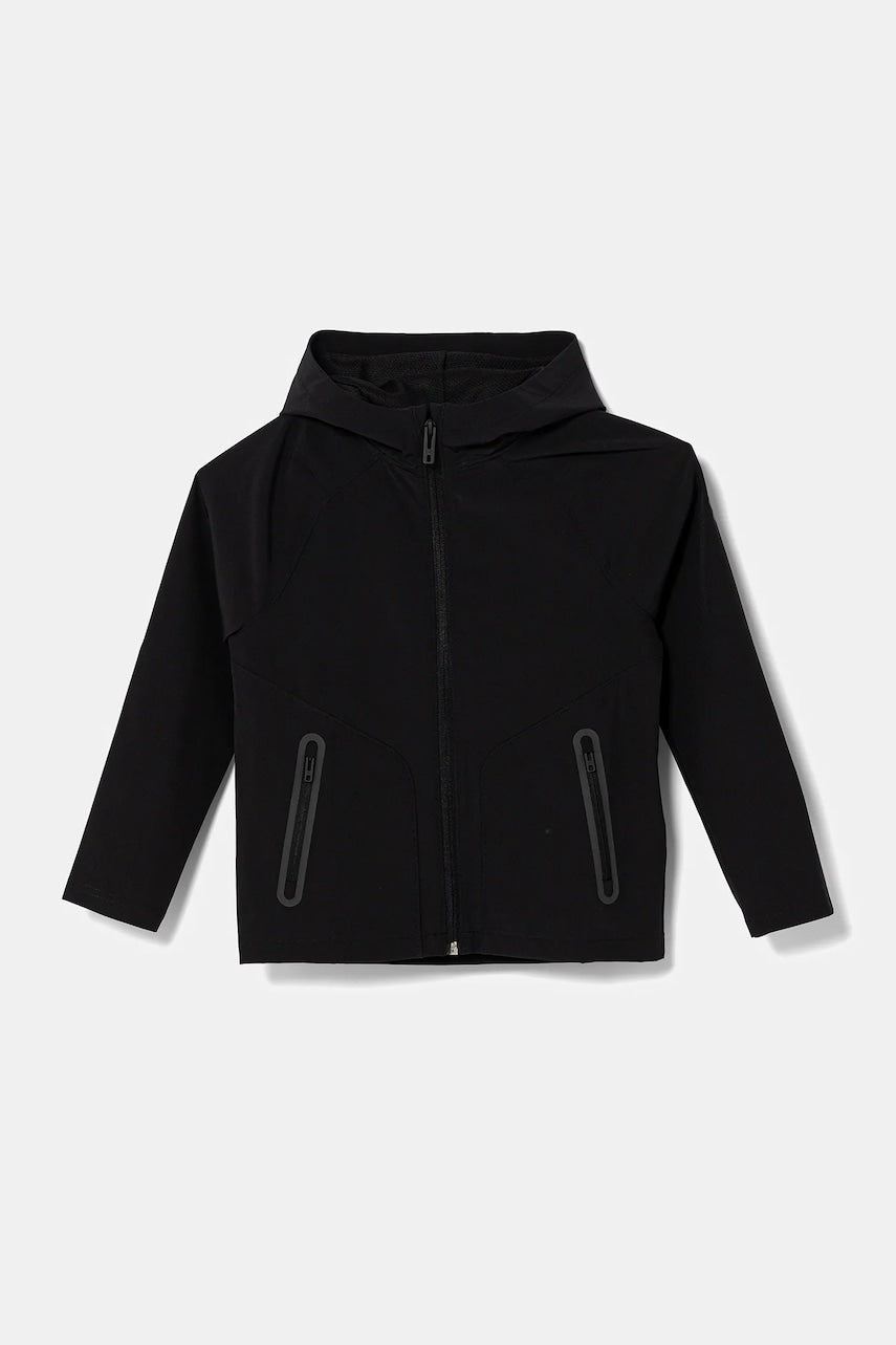 Otroški pulover Under Armour Unstoppable Full Zip črna barva, s kapuco, 1383126