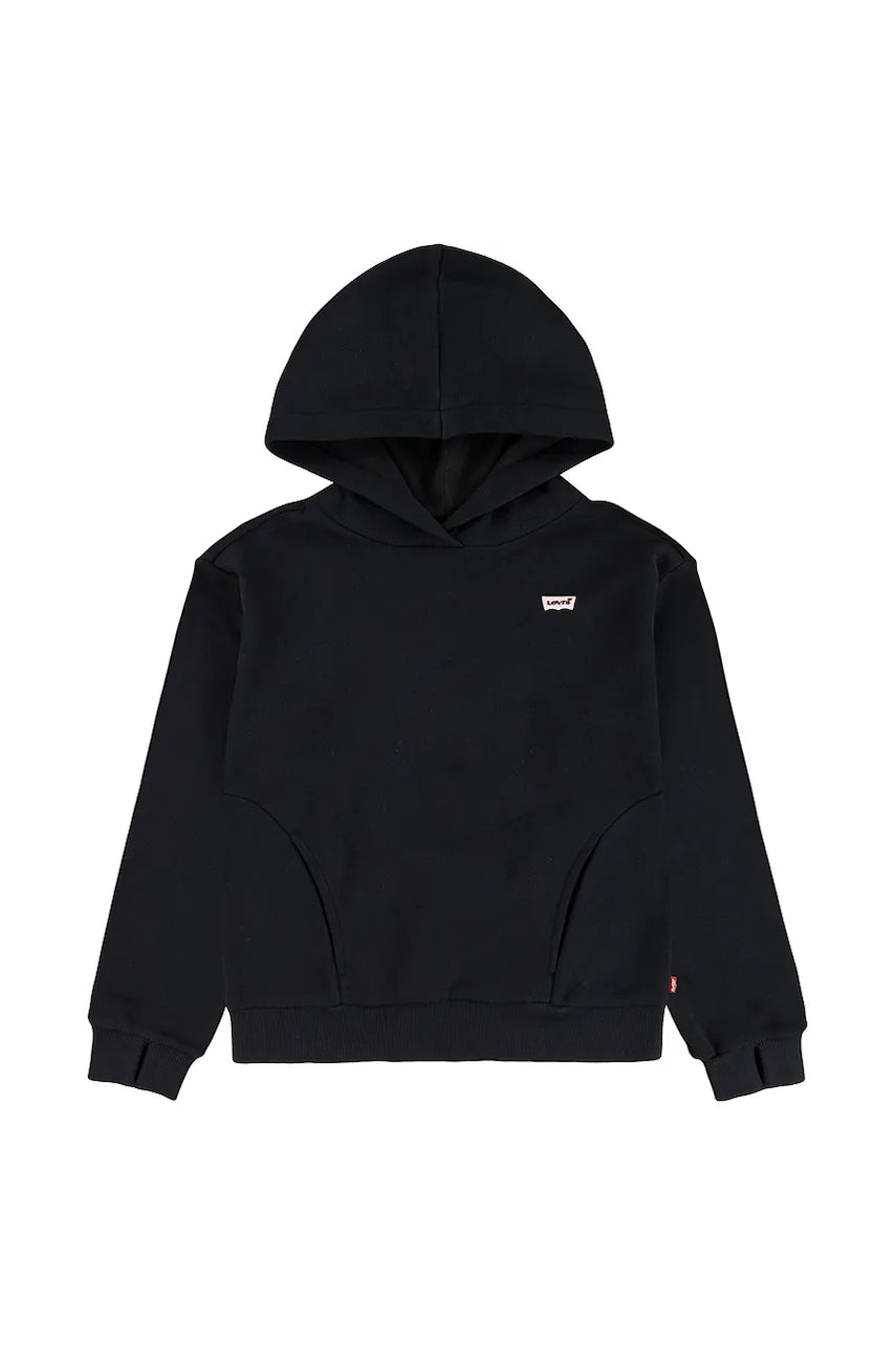 Dječja dukserica Levi's BATWING PATCH HOODIE boja: crna, s kapuljačom, bez uzorka, 3EN102