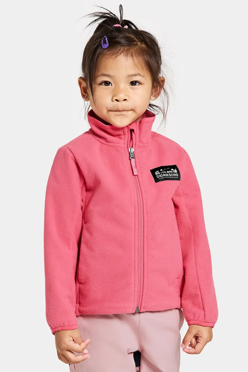 Otroški pulover Didriksons MUSKOT KDS JACKET roza barva, 505711
