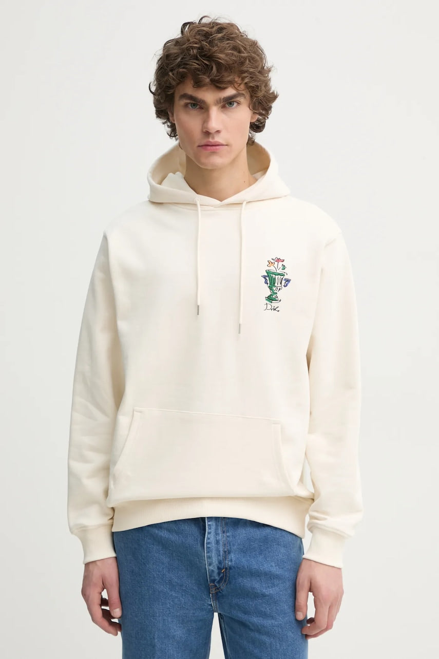 Pamučna dukserica Drôle de Monsieur Le Hoodie Vase za muškarce, boja: bež, s kapuljačom, s aplikacijom, F-HO174-CO127-CM