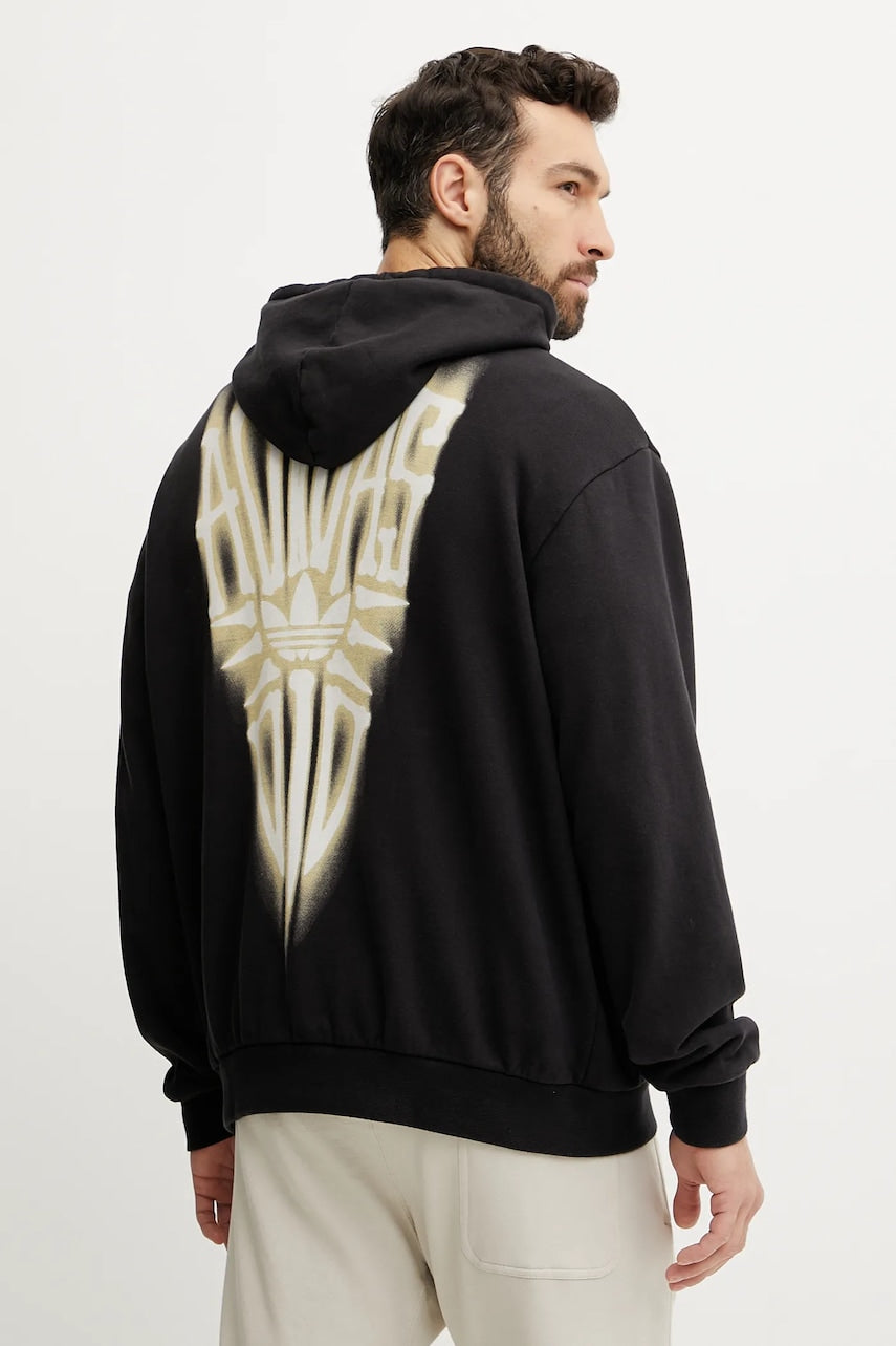 Bombažen pulover adidas Originals Skeleton Hoodie moški, črna barva, s kapuco, JI5928