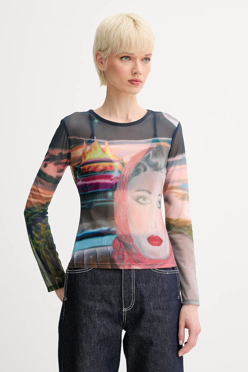 Majica dugih rukava Sunnei za žene, s uzorkom, RTWWTOP016