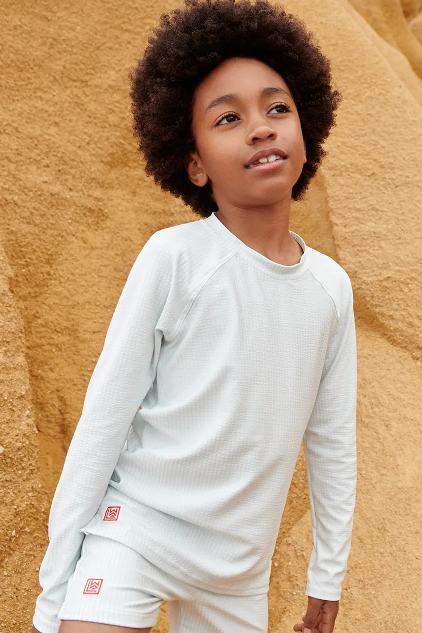 Dječja majica dugih rukava za kupanje Liewood Noah Seersucker Longsleeve Swim Tee LW19978