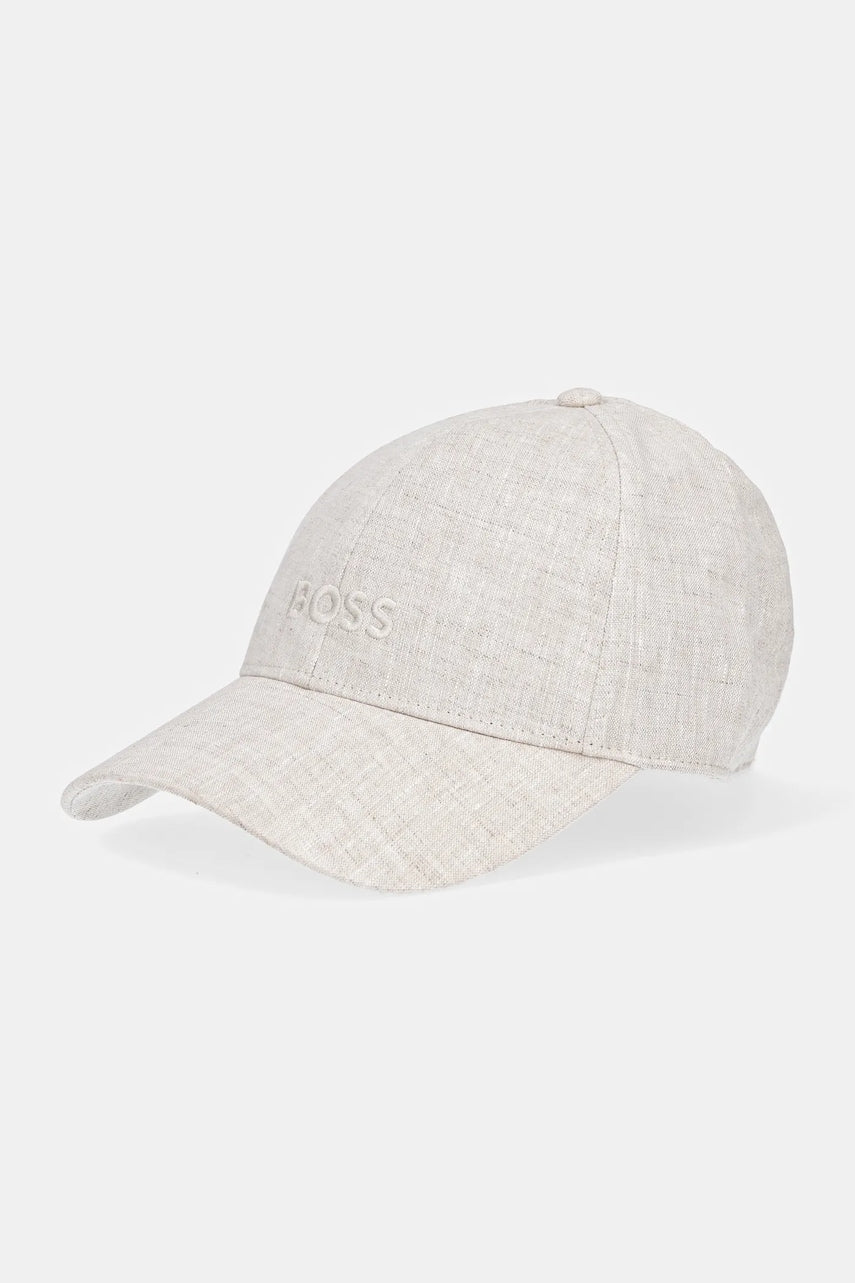 Lanena baseball kapa BOSS bež barva, 50539507