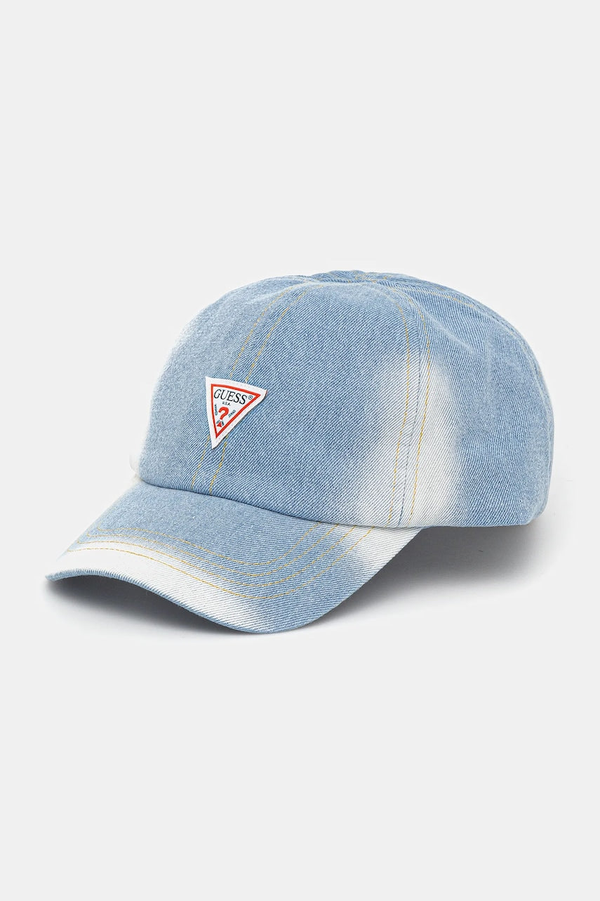 Jeans baseball kapa Guess ženska, mornarsko modra barva, AW5288 COT01