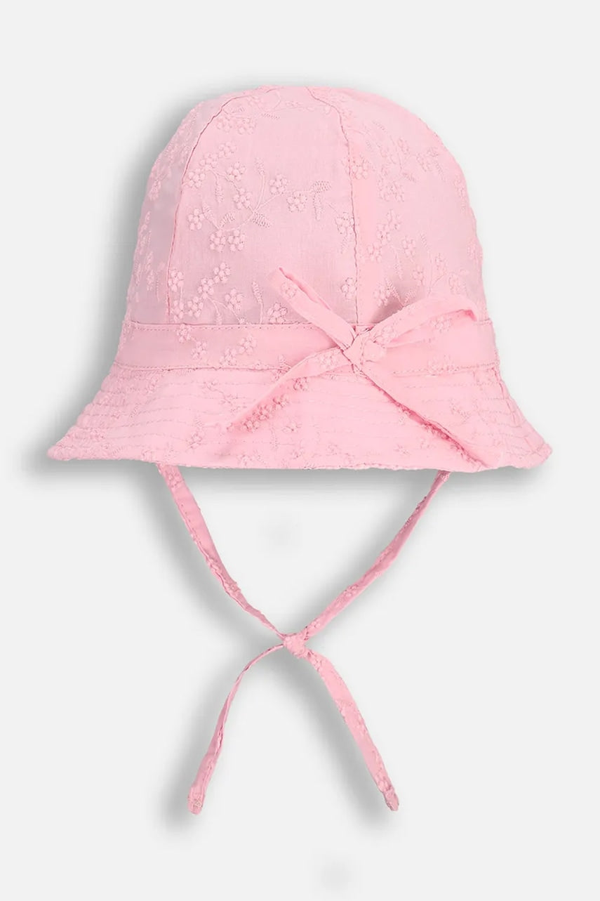 Otroški bombažni klobuk Coccodrillo roza barva, ACCESSORIES SUMMER GIRL