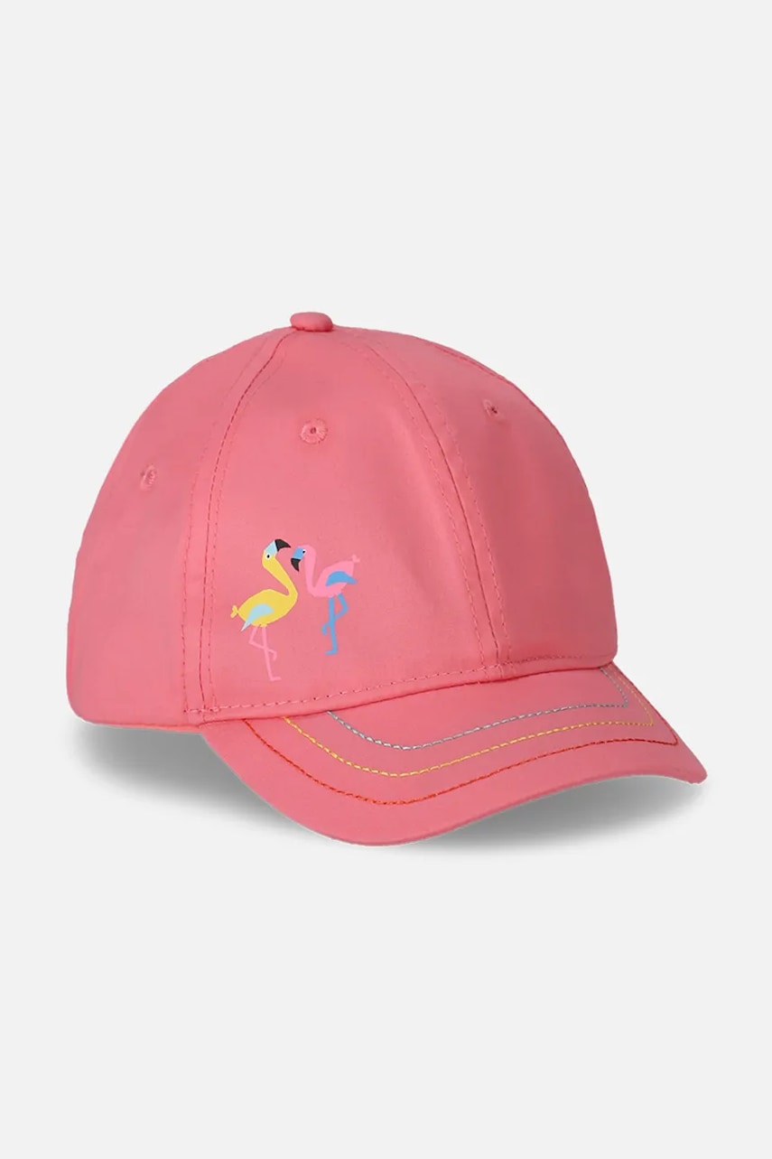 Otroška bombažna bejzbolska kapa Coccodrillo roza barva, ACCESSORIES SUMMER GIRL