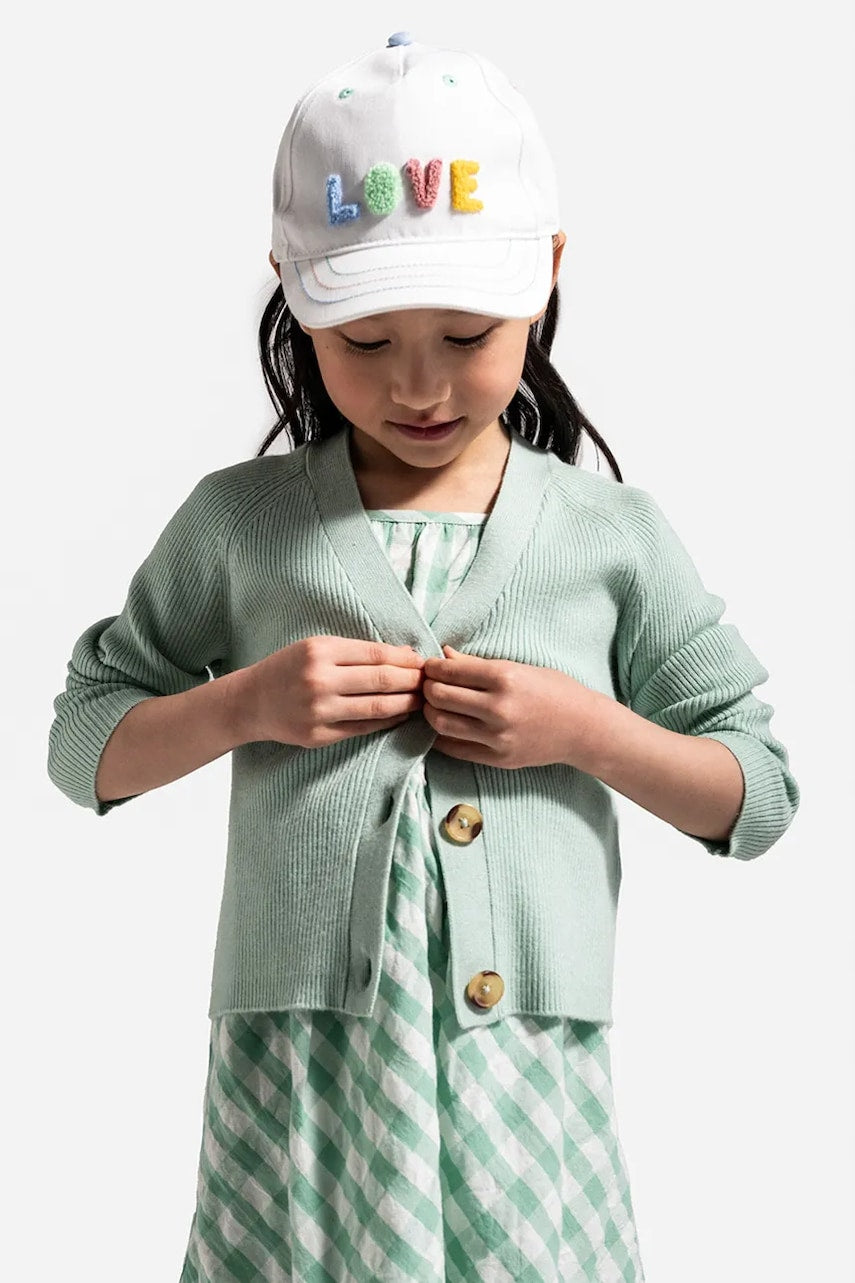 Otroška bombažna bejzbolska kapa Coccodrillo bela barva, ACCESSORIES SUMMER GIRL