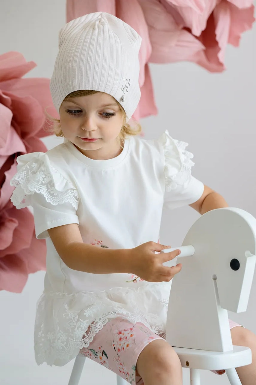 Dječja kapa Jamiks FLOSSIE boja: bijela, od tanke pletenine, JWH074