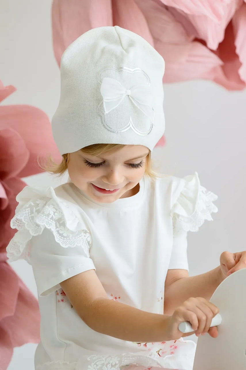 Pamučna kapa za djecu Jamiks MARTINA boja: bež, od tanke pletenine, pamučna, JWH060