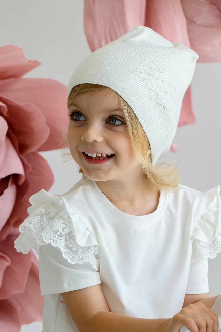 Dječja kapa Jamiks SALACIA boja: bež, od tanke pletenine, JWH096