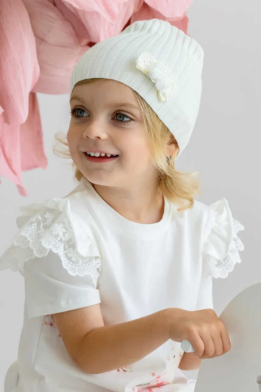 Dječja kapa Jamiks TEREZA boja: bež, od tanke pletenine, JWH035