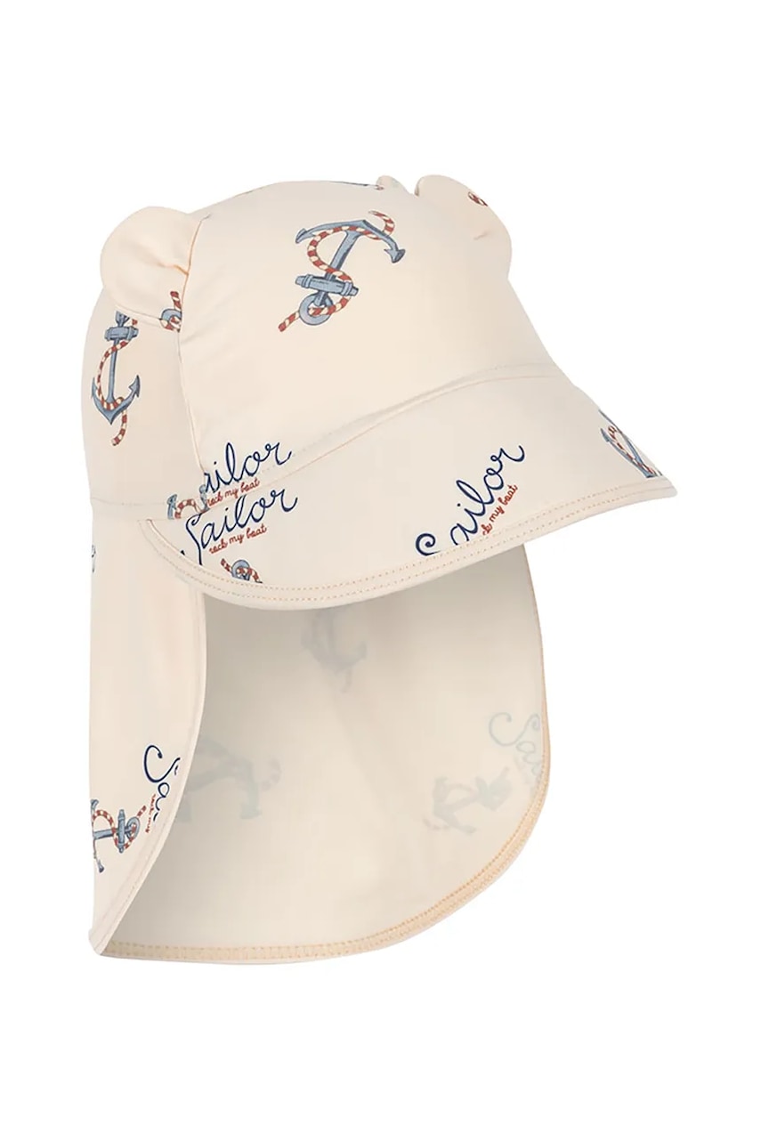 Otroška baseball kapa Konges Sløjd ASTER BEAR SWIM HAT GRS bež barva, KS103269