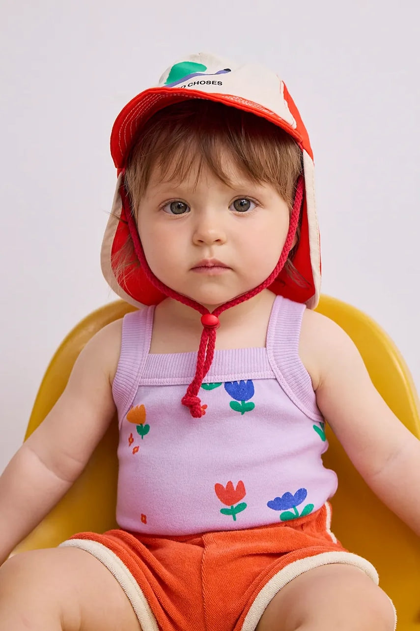 Pamučna kapa sa šiltom za bebe Bobo Choses Funny Snail boja: crvena, od tanke pletenine, pamučna, 125AH007