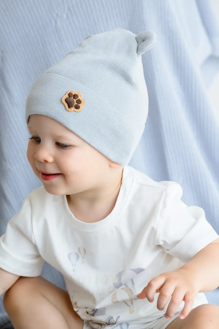 Pamučna kapa za djecu Jamiks BARRIGO boja: siva, od tanke pletenine, pamučna, JWH058