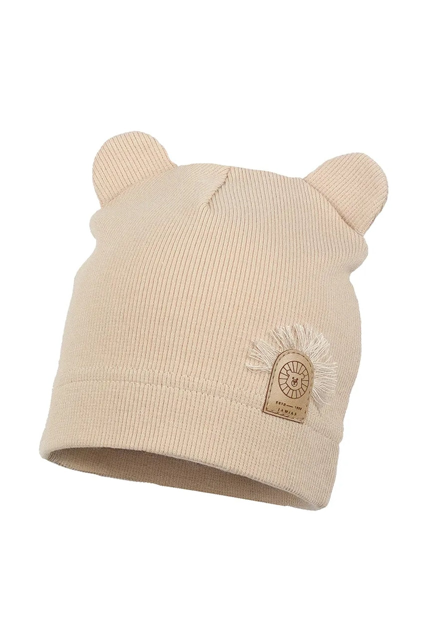 Dječja kapa Jamiks FLORENTYN boja: bež, od tanke pletenine, JWH087