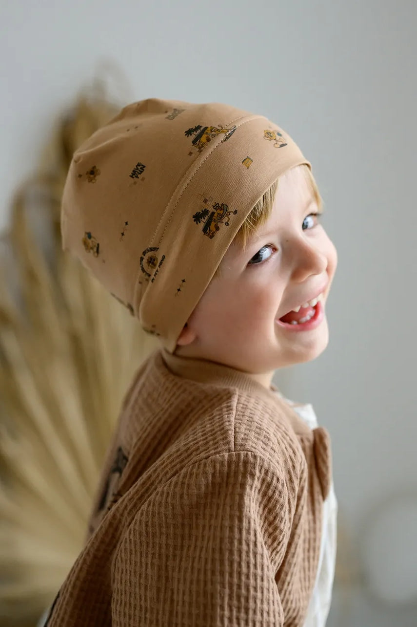 Kapa za bebe Jamiks JASON boja: smeđa, od tanke pletenine, JWH054