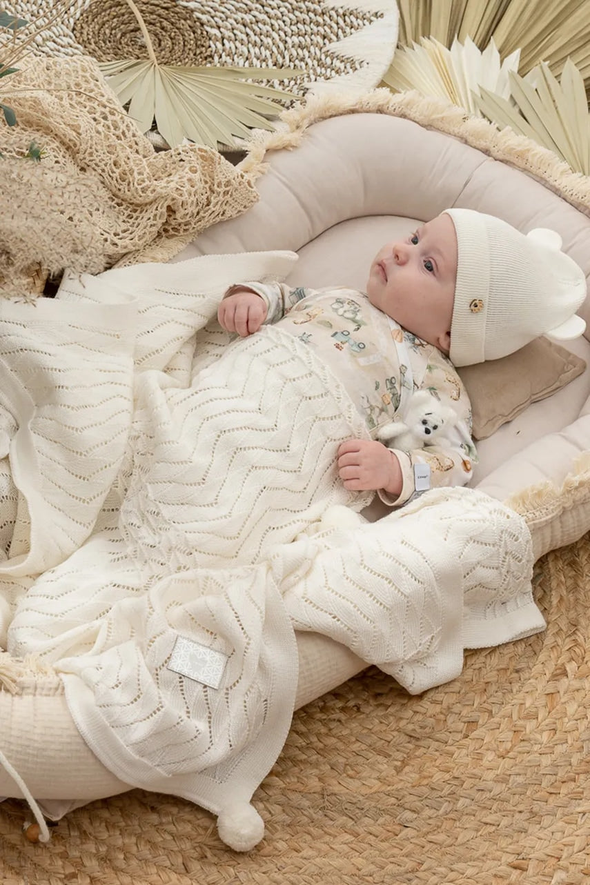 Kapa za bebe Jamiks TED boja: bež, od tanke pletenine, JWH207