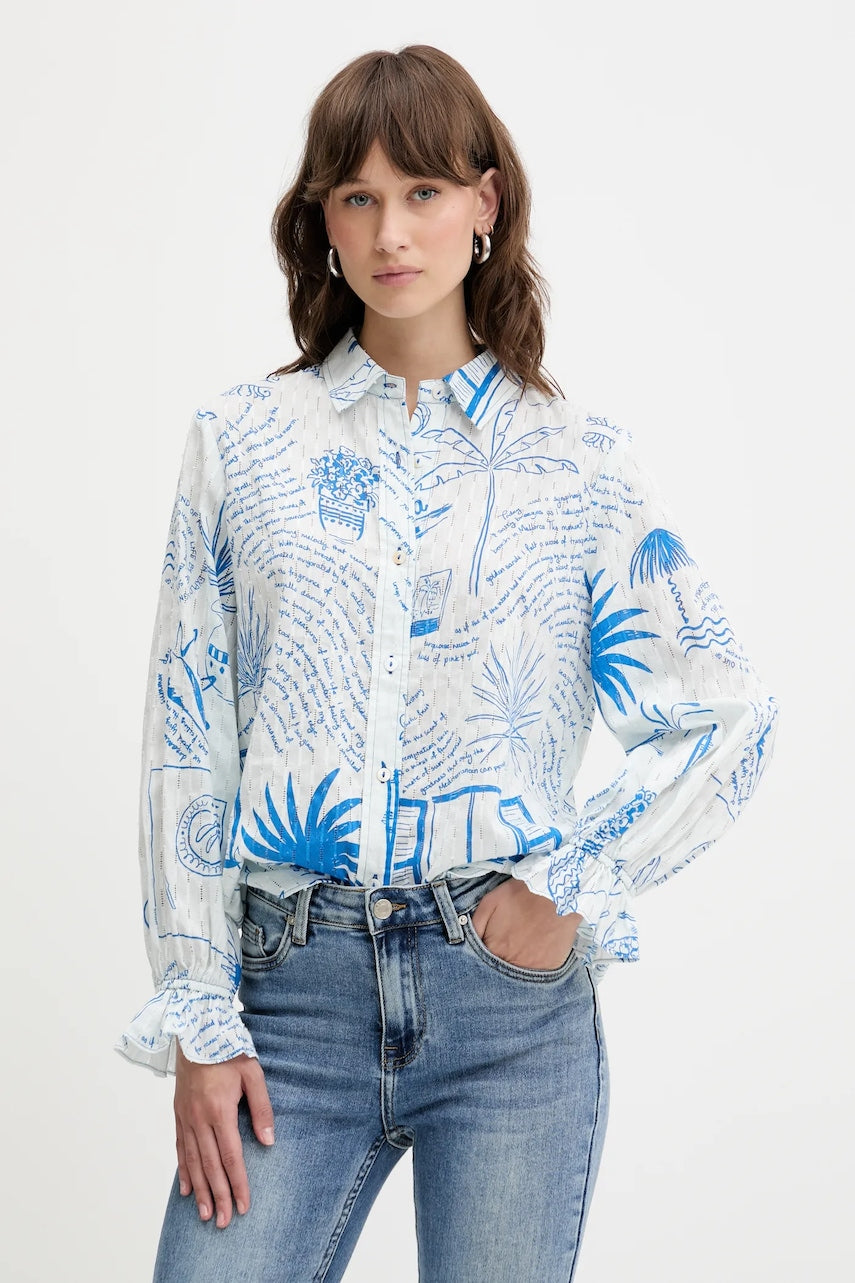 Pamučna košulja Never Fully Dressed za žene, slim, s klasičnim ovratnikom, NFDTO1767